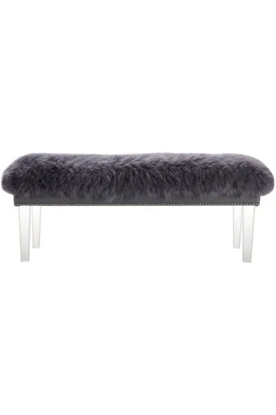Sheepskin Bench - 48" - Grey