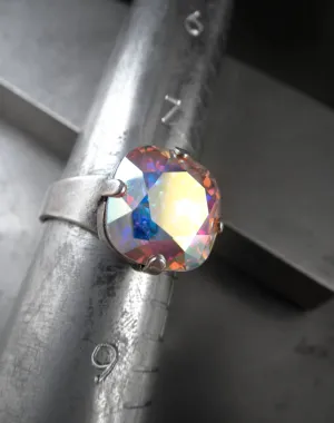SHIMMER SILVER - Sparkling Ring with AB Crystal