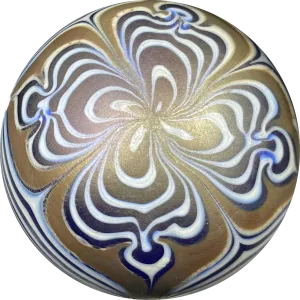 Signed Vandermark 1982 Surface Decorated Art Nouveau Style Pulled Feather Decoration