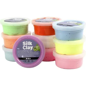 Silk Clay Pliable Lightweight Modelling Compound In Plastic Tub 40 g - Set 2
