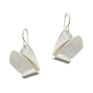 Silver Folded Arc Wire Earrings