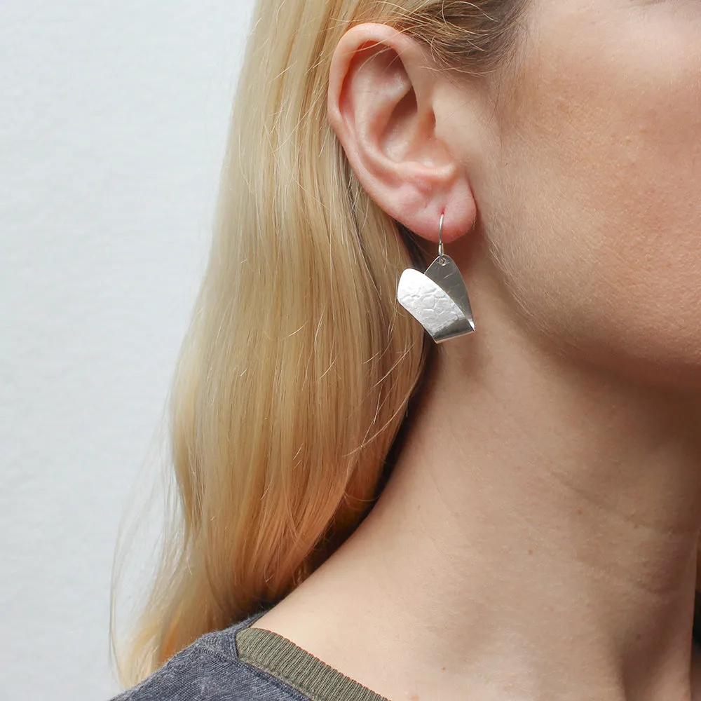 Silver Folded Arc Wire Earrings