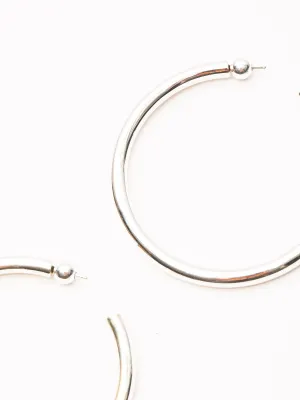 Silver Large Everyday Hoops