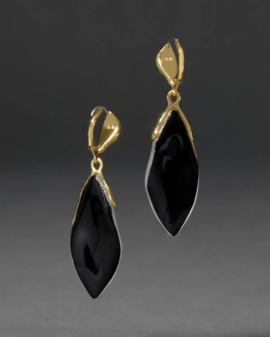 Silver Luminous Lucite Petal Leverback Earring