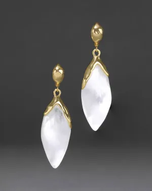 Silver Luminous Lucite Petal Leverback Earring