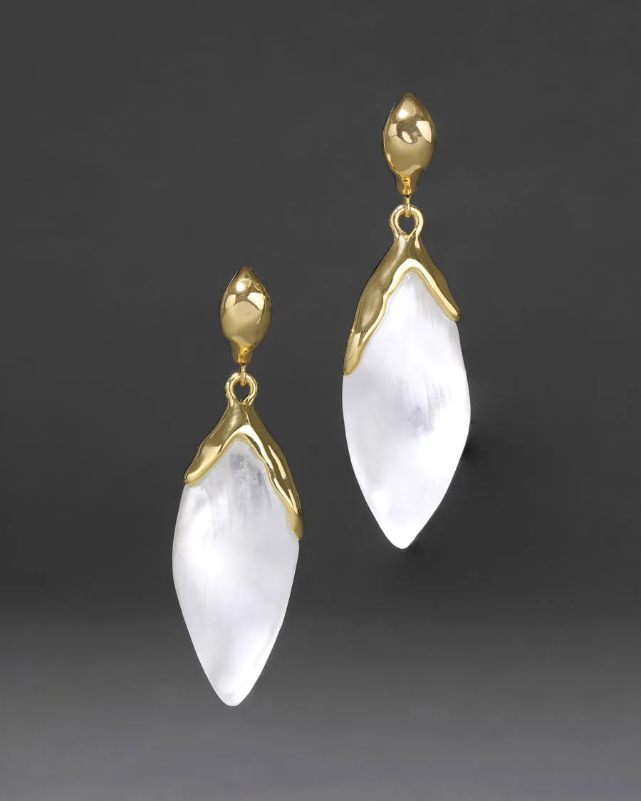 Silver Luminous Lucite Petal Leverback Earring