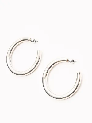 Silver Medium Everyday Hoops