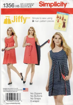 Simplicity 1356 Womens EASY Retro Reversible Wrap Dress Sewing Pattern Size 6 - 14 UNCUT Factory Folded