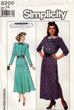 Simplicity 8200 BELLE FRANCE Womens Double Breasted Top & Pleat Front Skirt 1980s Vintage Sewing Pattern Size 14 Bust 36 inches UNCUT Factory Folded