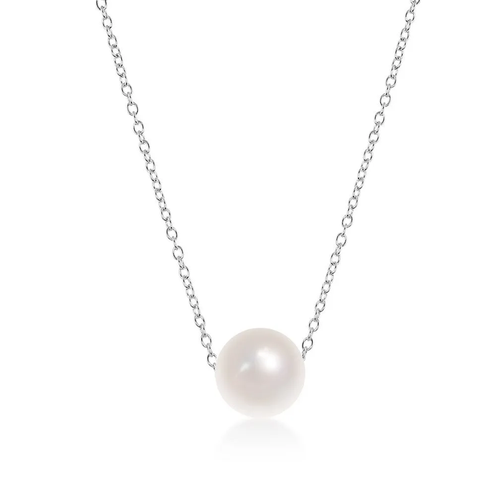 Single Pearl Threaded Chain Necklace