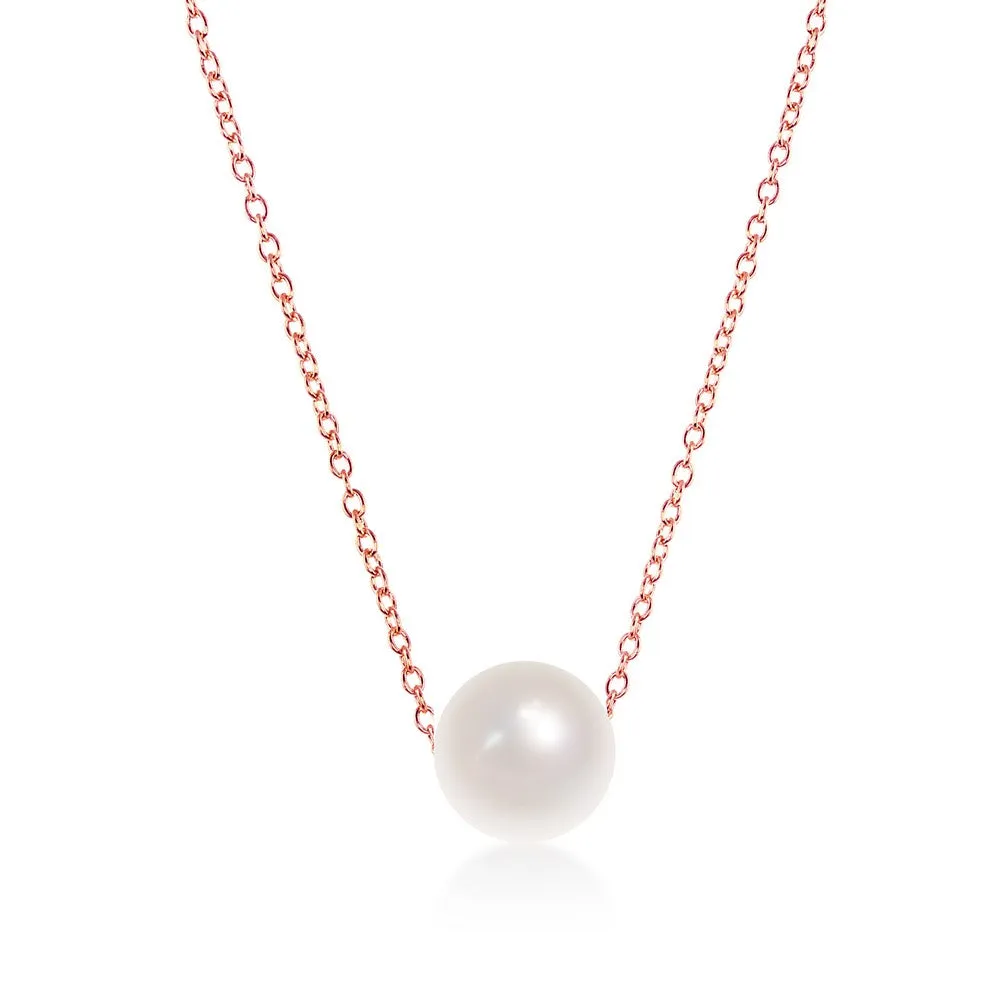 Single Pearl Threaded Chain Necklace