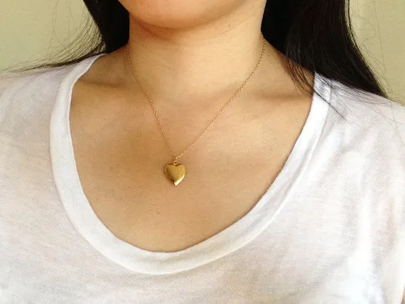 Small Heart Locket Necklace