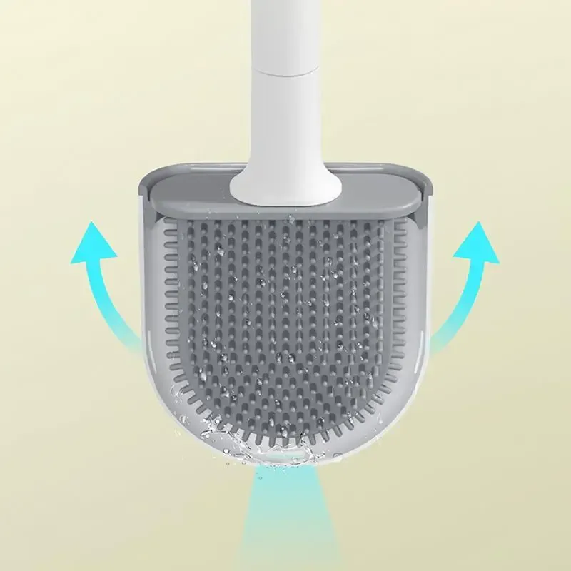 Smart Detachable Silicone Bathroom Toilet Cleaning Brush And Holder