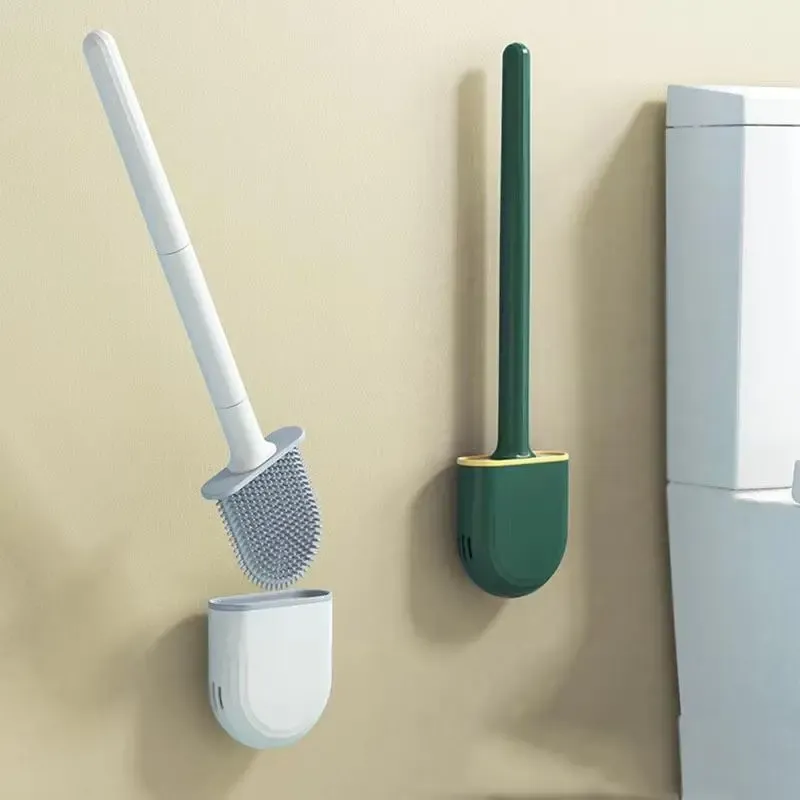 Smart Detachable Silicone Bathroom Toilet Cleaning Brush And Holder