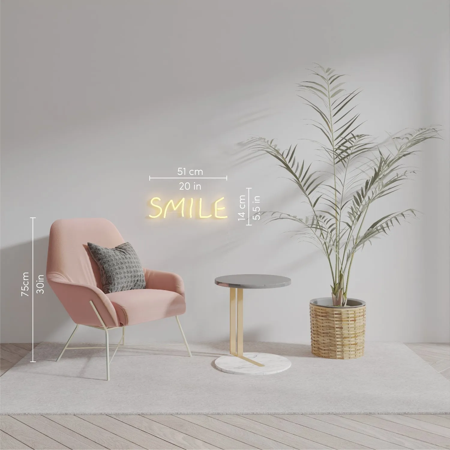 Smile, LED neon sign