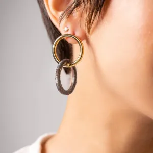Smoky Lucite Double Hoop Earrings