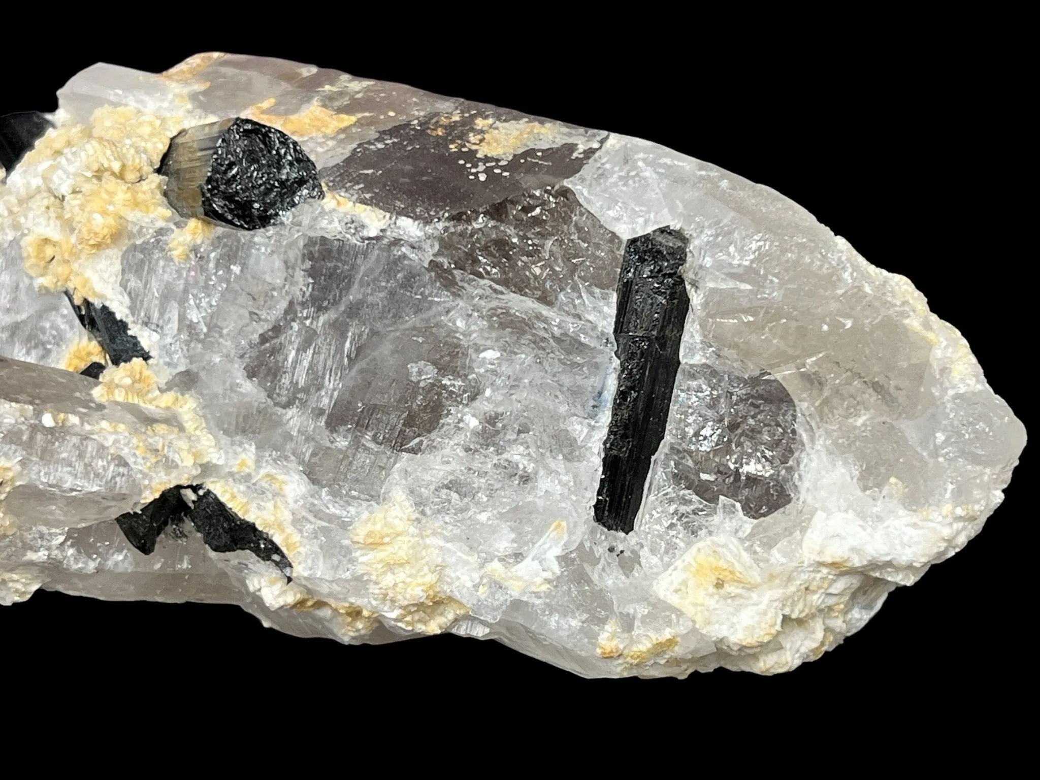 Smoky Quartz Lemurian Point with Schorl (Black Tourmaline) Crystals - 691 grams