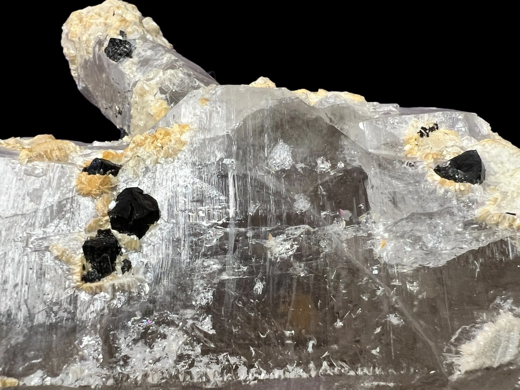 Smoky Quartz Lemurian Point with Schorl (Black Tourmaline) Crystals - 691 grams