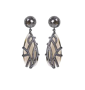 Smoky Quartz Overlay Earrings