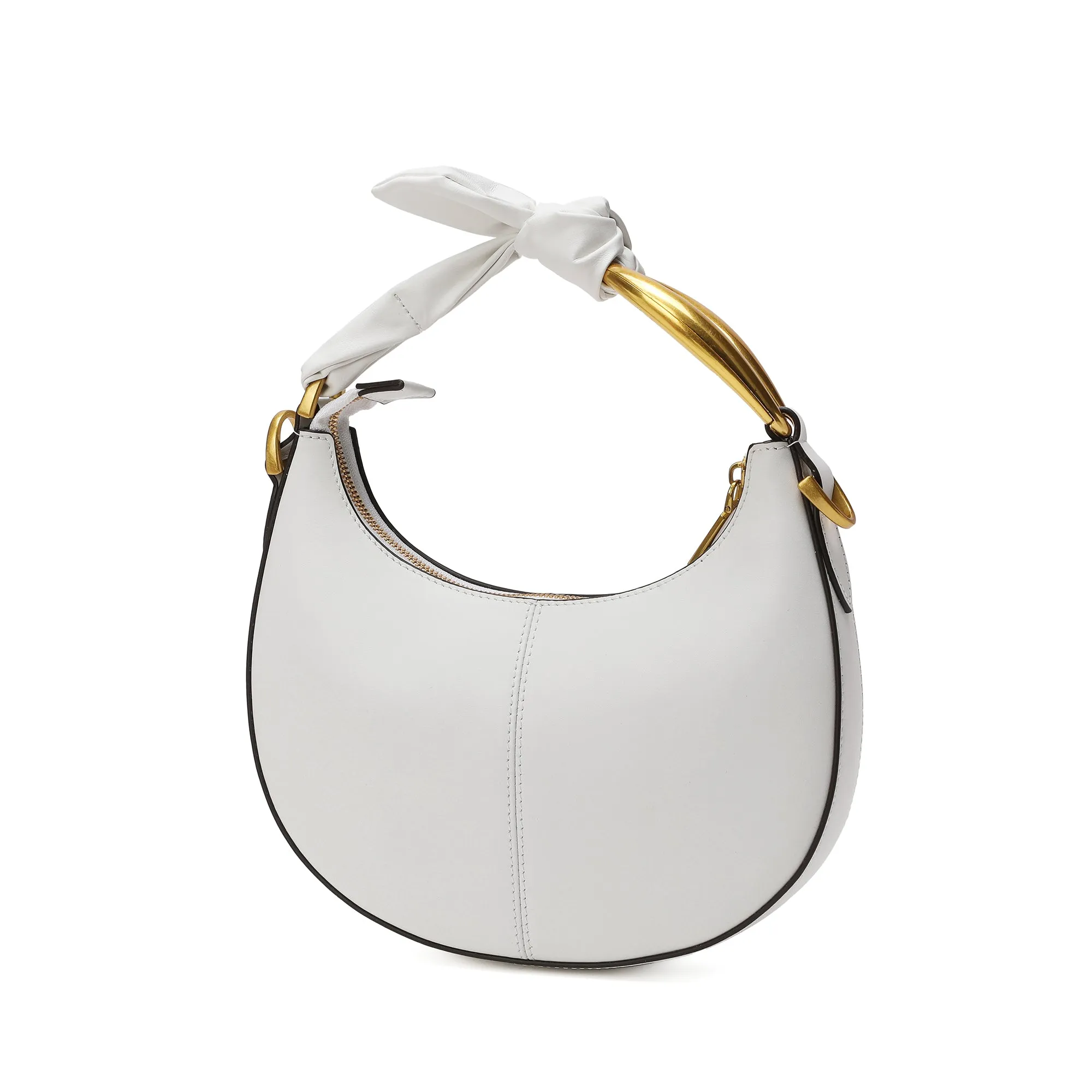 Smooth-Leather Decorated-Handle Bag