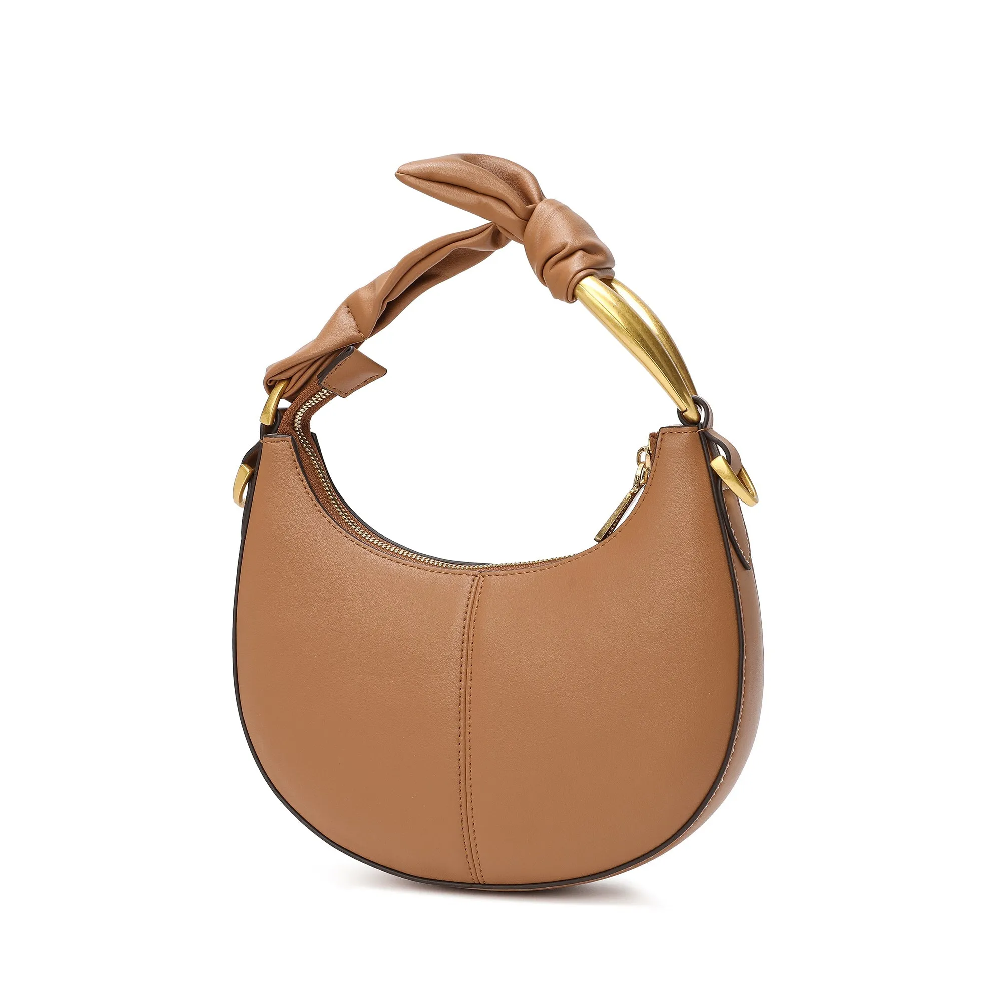 Smooth-Leather Decorated-Handle Bag