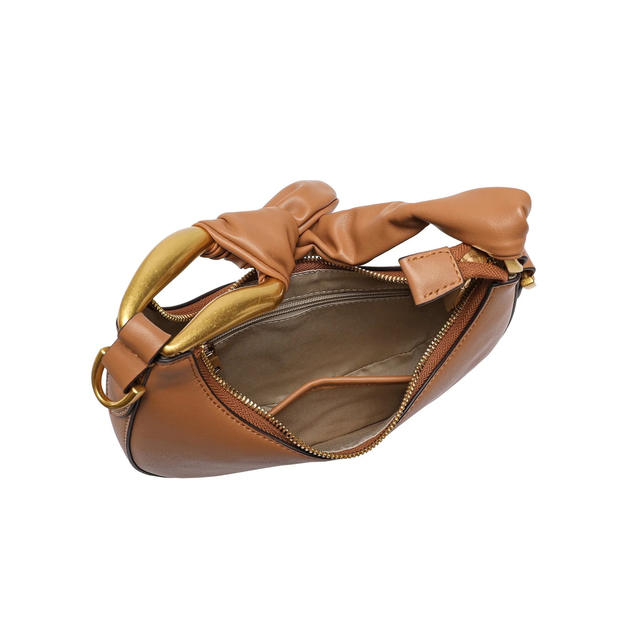 Smooth-Leather Decorated-Handle Bag