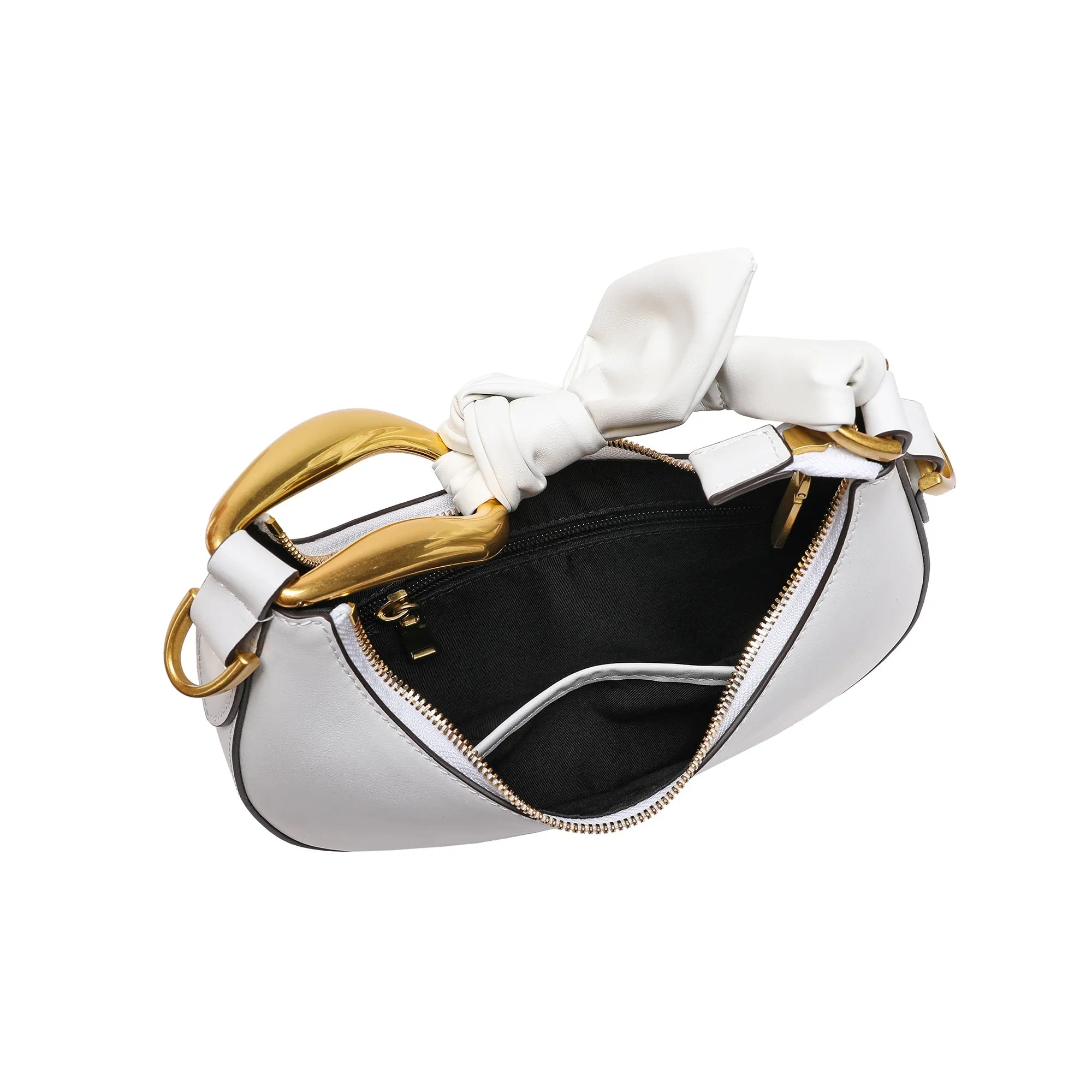 Smooth-Leather Decorated-Handle Bag