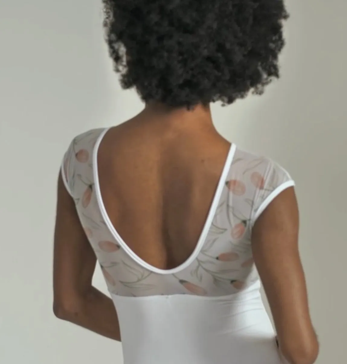 So Danca Adult RDE-2618 White Floral Mesh Leotard