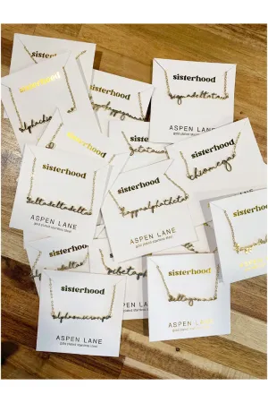 Sorority Gold Script Necklace