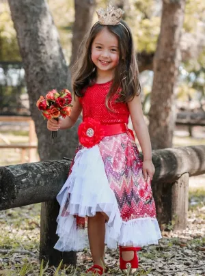 Sparkle Flower Hi-Lo Party Dress