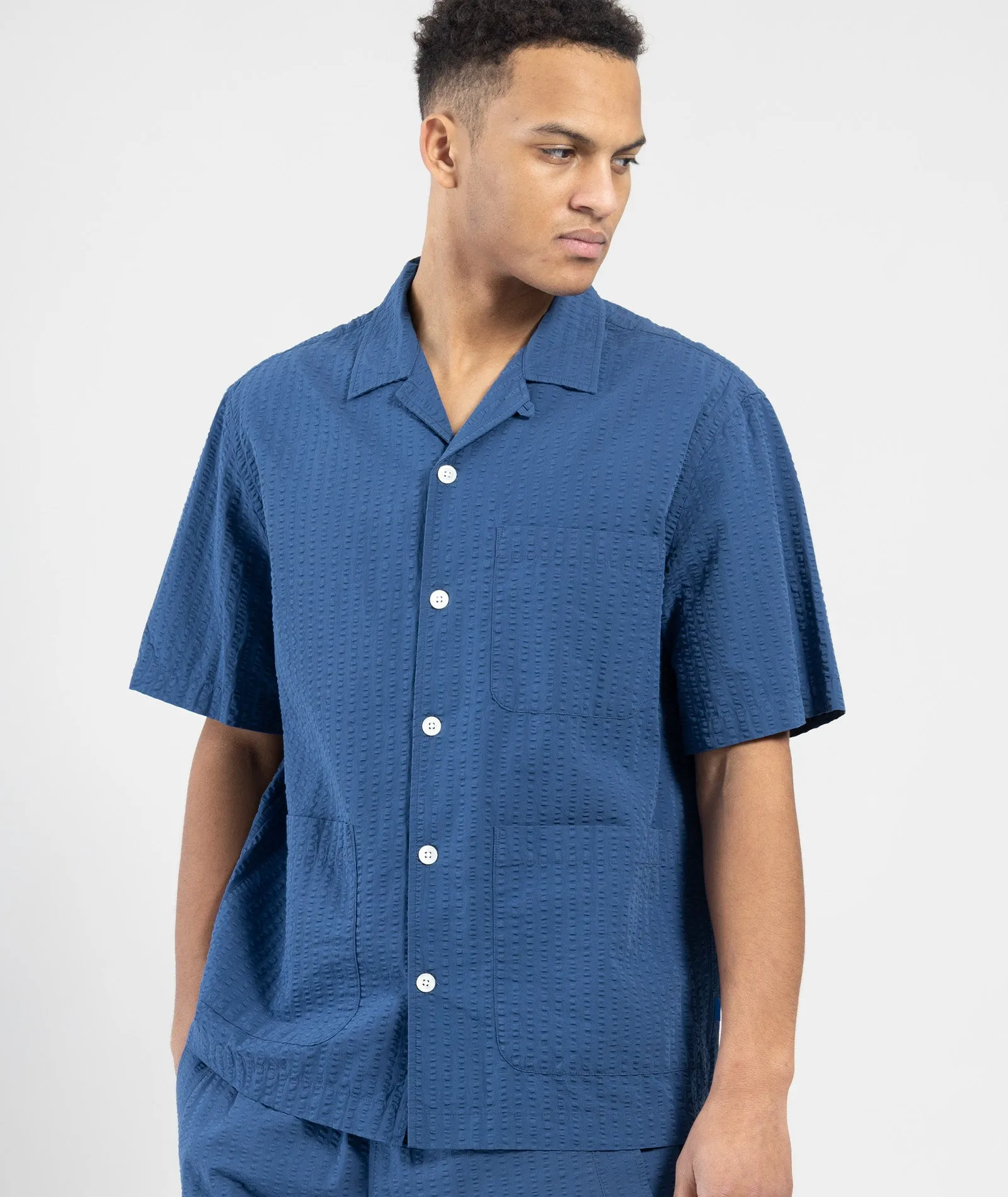 S/S Utility Shirt - Washed Blue