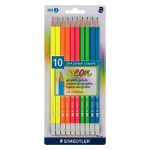 Staedtler Neon Hb Camel Graphite Pencils - Pack Of 10