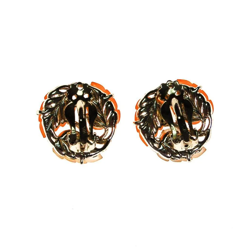 STAR Orange and Yellow Lucite Leaf Earrings