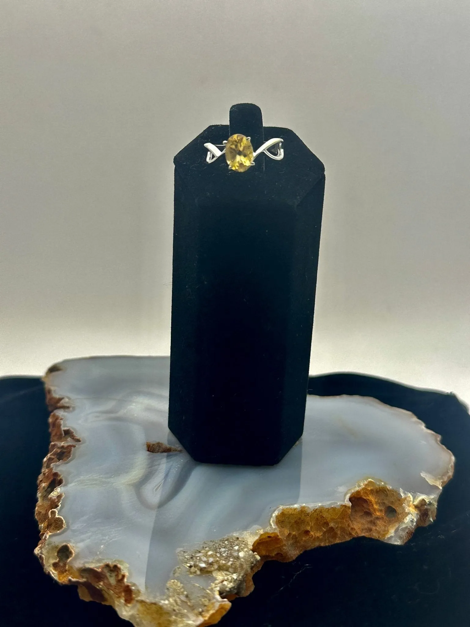 Sterling Silver Adjustable Gemstone Ring