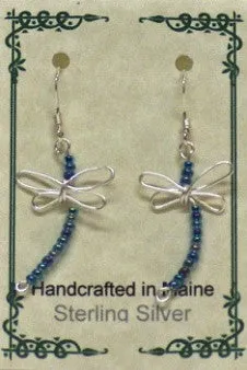 Sterling Silver Wire Dragonfly Earrings