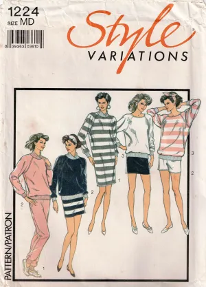 Style 1224 Womens Stretch Casual Wardrobe 1980s Vintage Sewing Pattern Size MEDIUM 14 - 16 UNCUT Factory Folded