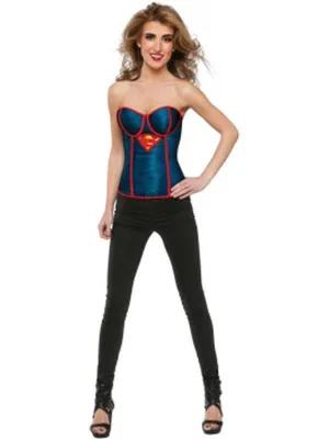 Supergirl Fishnet Overlay Corset Size S