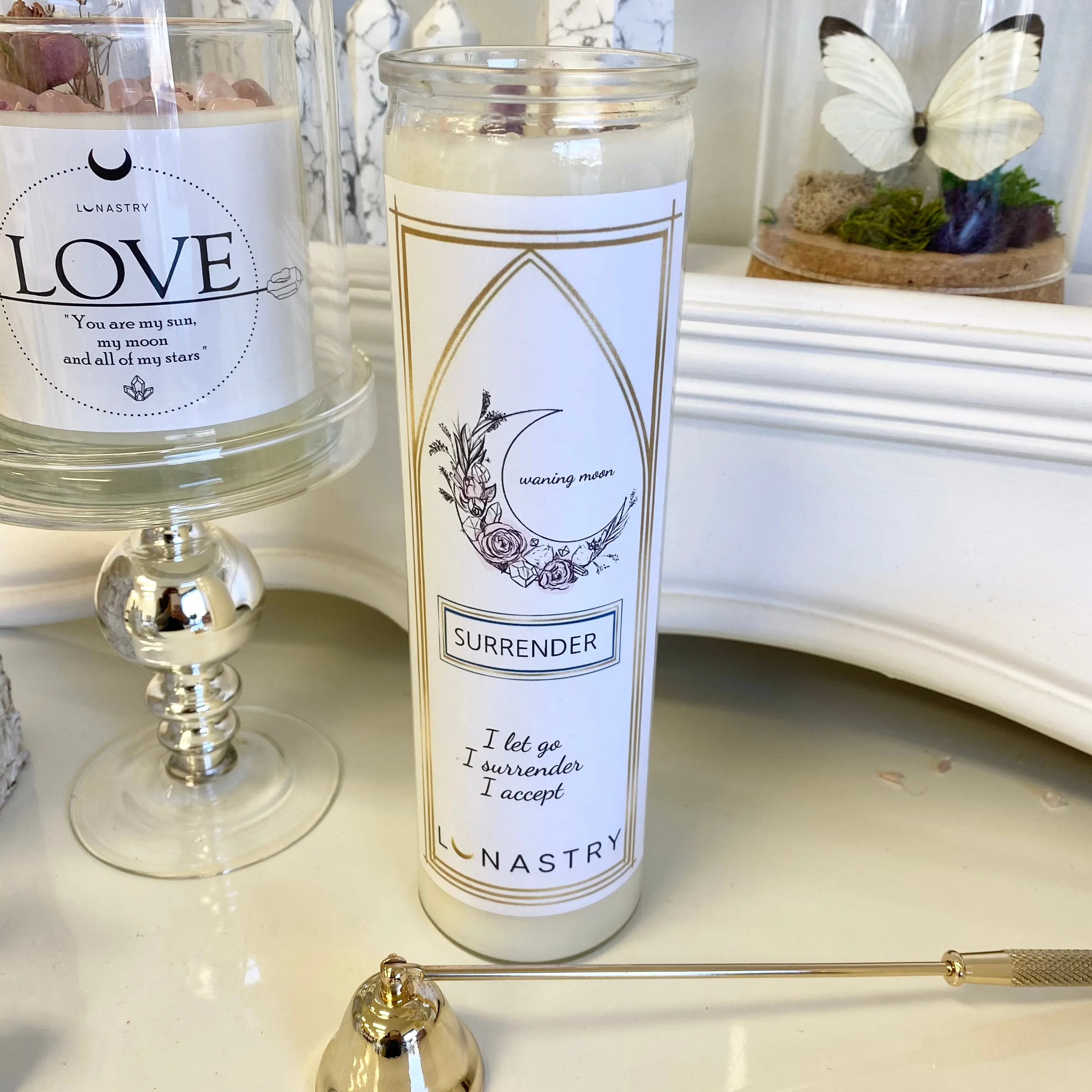 Surrender Prayer Candle with hidden gem