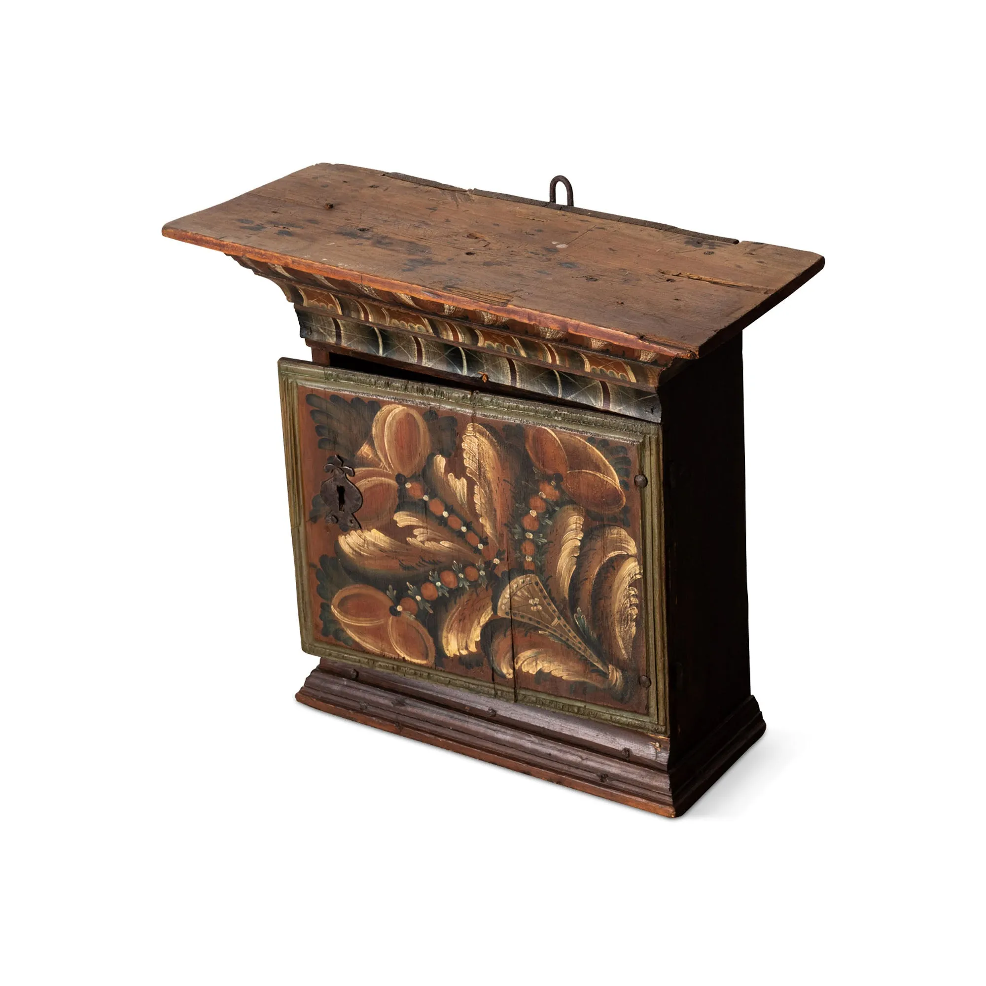 Swedish Dalarna Kurbits Hanging Cabinet, early 19th c.