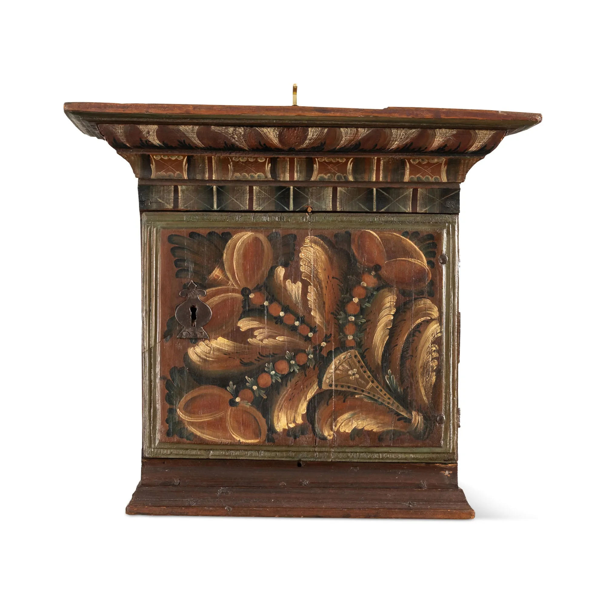 Swedish Dalarna Kurbits Hanging Cabinet, early 19th c.