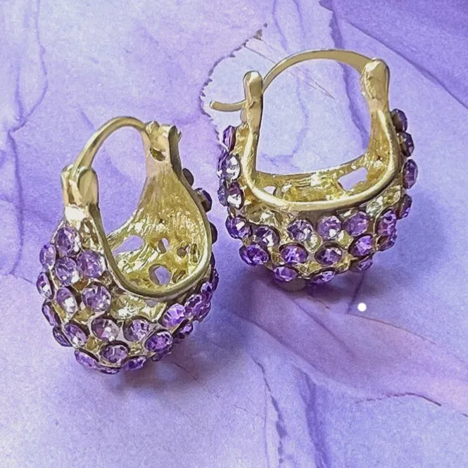 tanzanite crystal cresent hoops