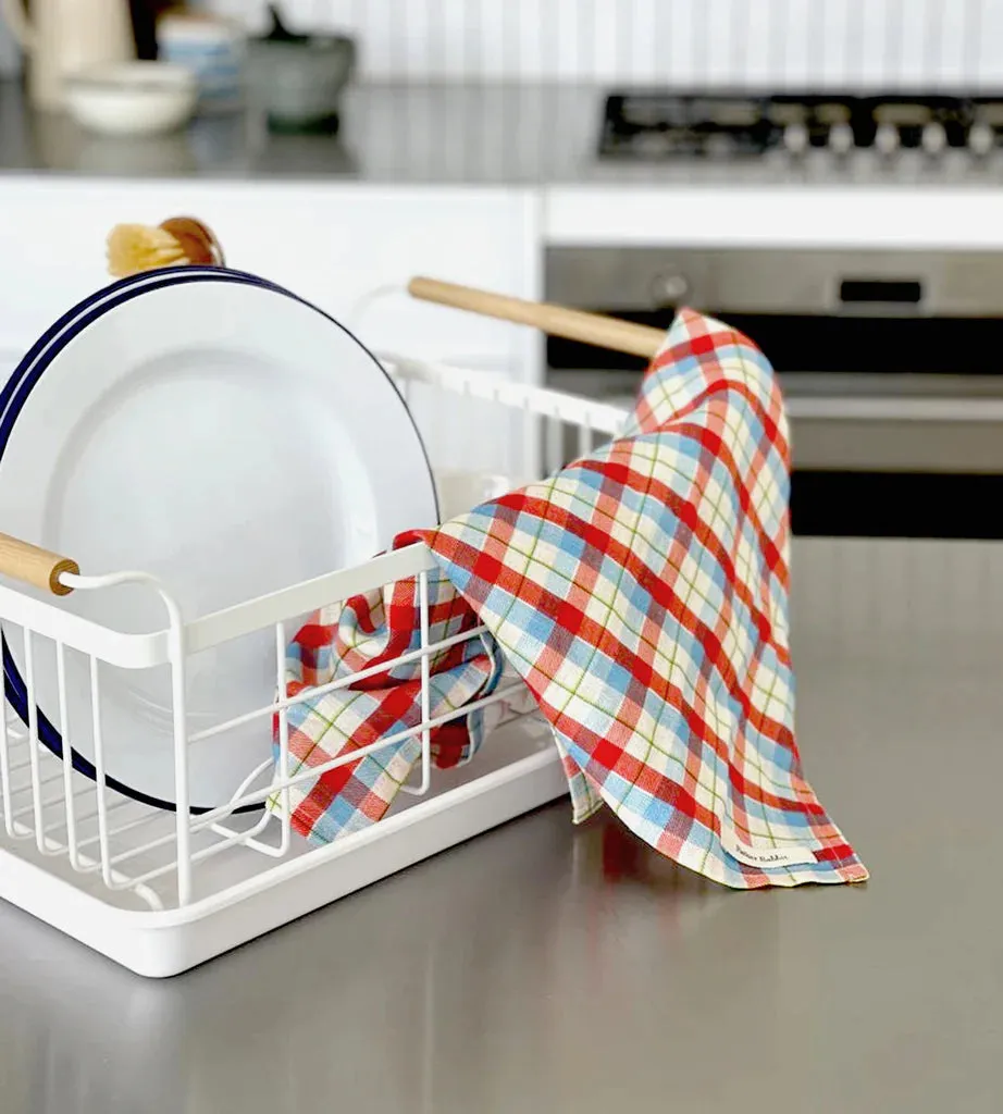 Tea Towel - Cherry & Blue Tartan