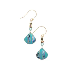 Teal Painterly Earrings