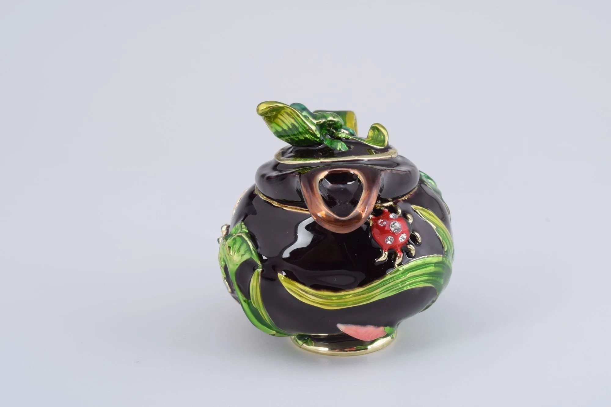 Teapot Decorated with a Ladybug and a Dragonfly