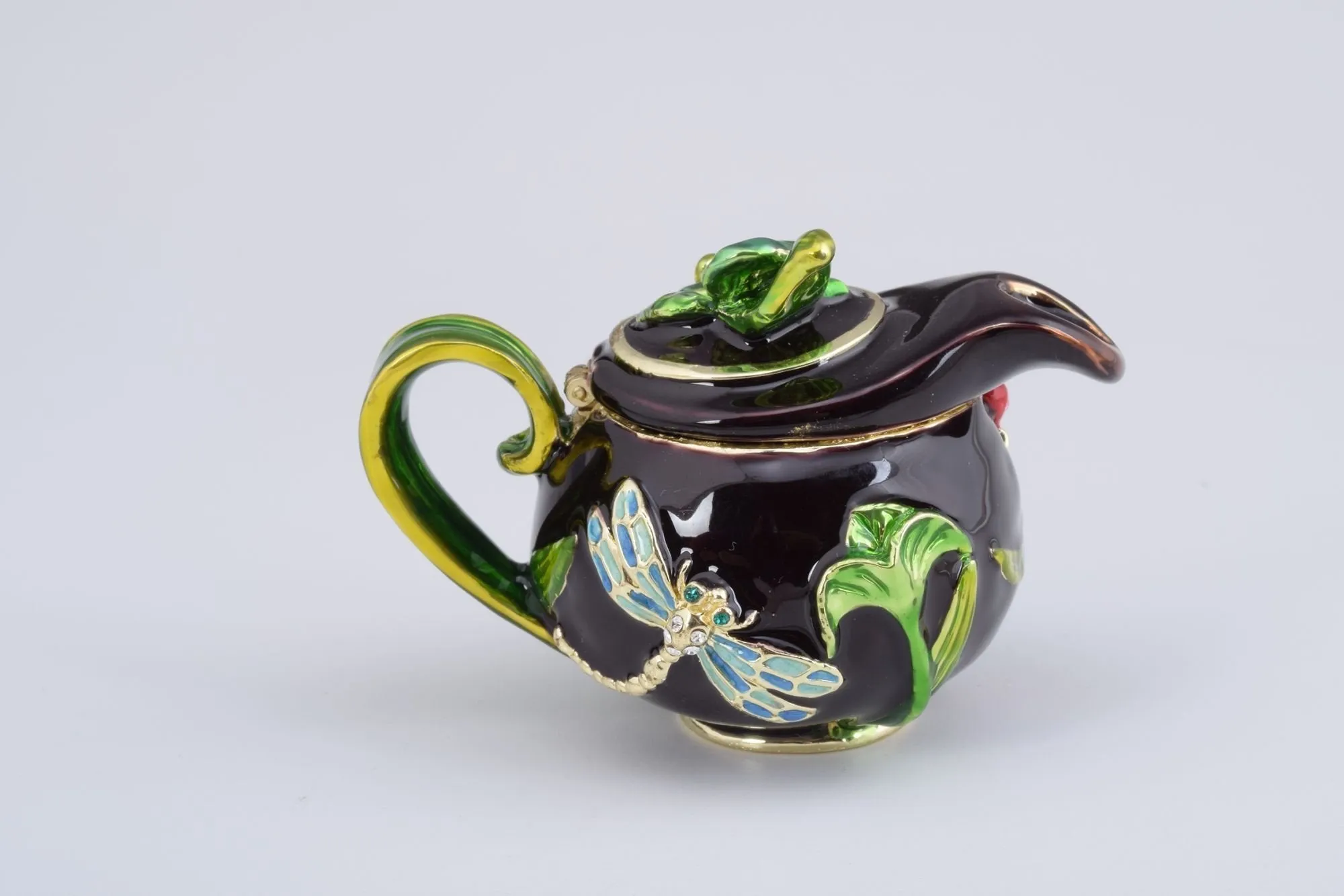 Teapot Decorated with a Ladybug and a Dragonfly