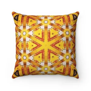 The Kaleidoscope Yellow Suede Pillow