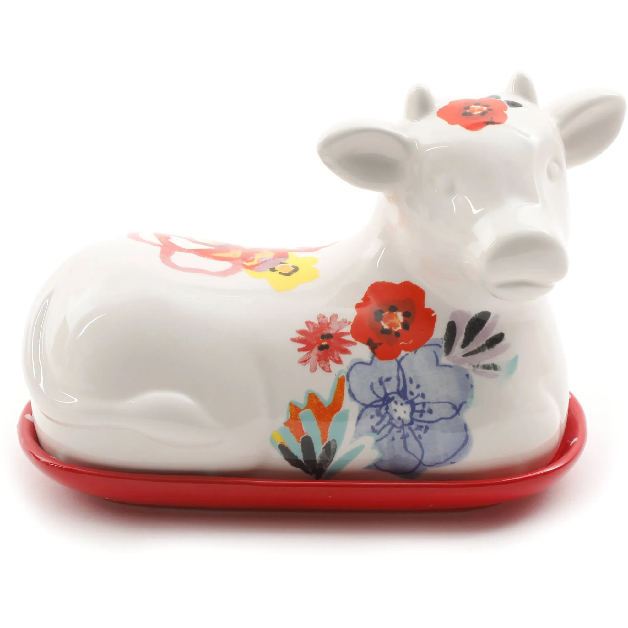 The Pioneer Woman Flea Market Decorated 6.5" Cow Butter Dish