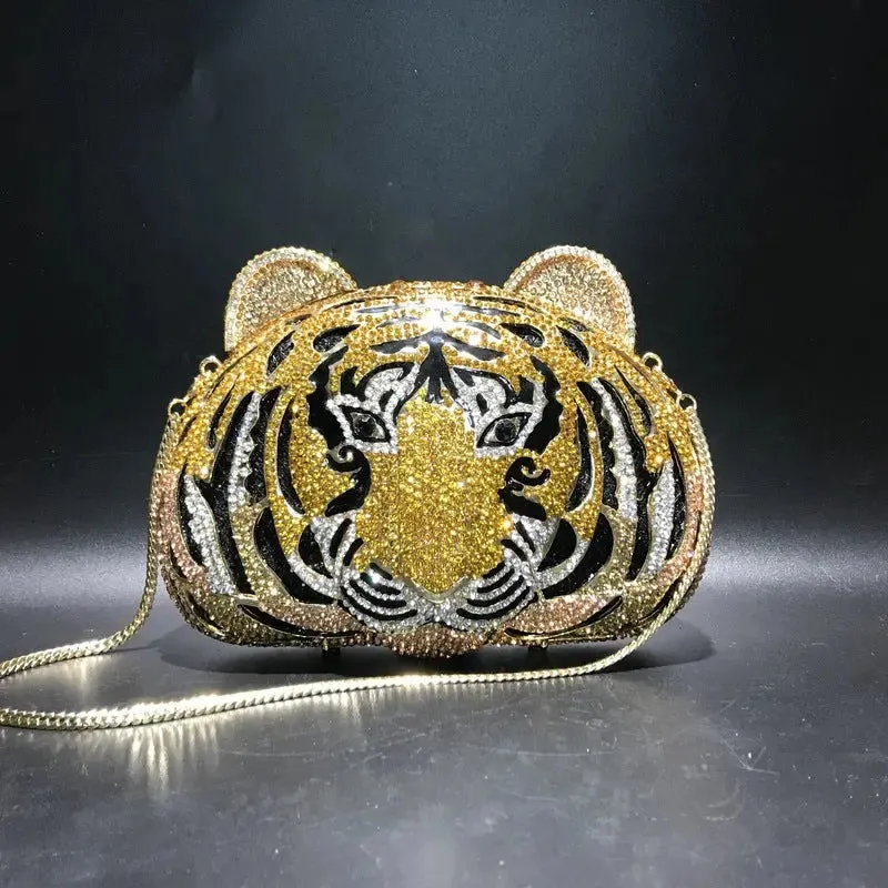 Tiger Crystal Diamonds Handbag