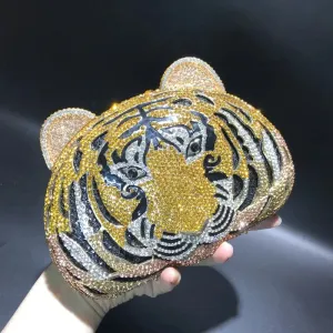 Tiger Crystal Diamonds Handbag