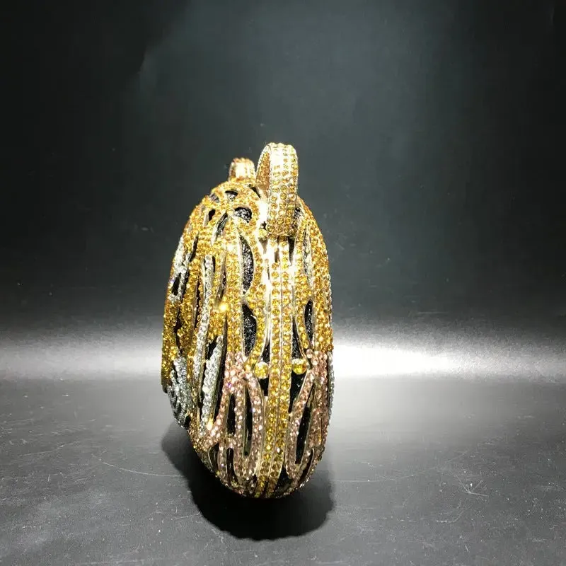 Tiger Crystal Diamonds Handbag